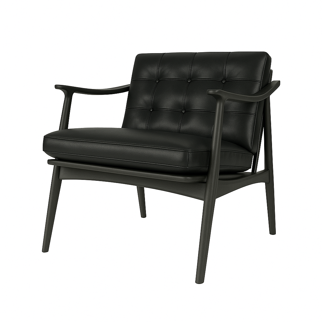 Fotoliu piele NEAGRA | model ALFREDO