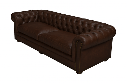 Canapea chesterfield GYMA piele MARO INCHIS