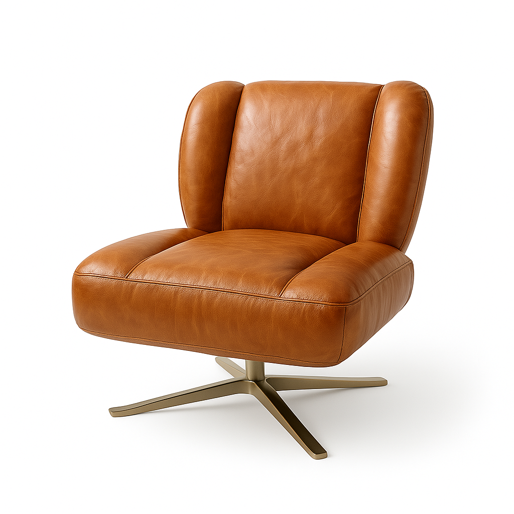 Fotoliu piele PUFI culoare MARO DESCHIS