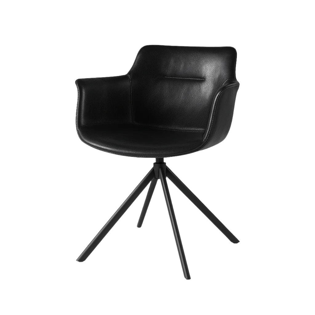 Scaun piele NEAGRA | model MARA